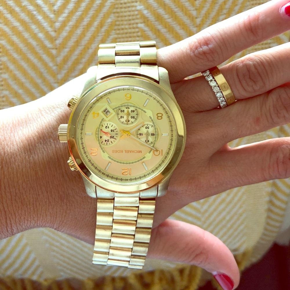 Yellow Gold MK chunky watch
